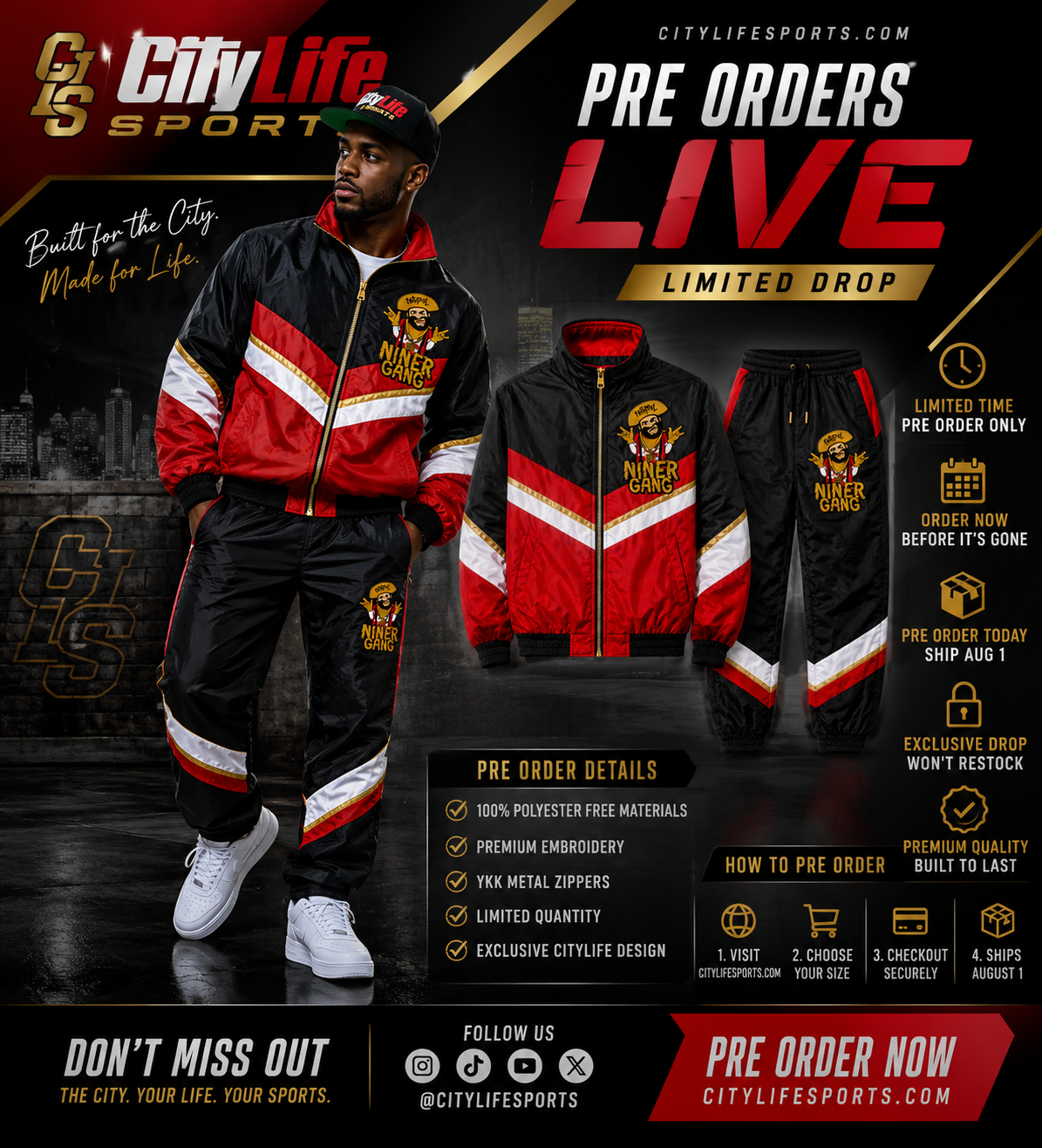 (PRE-ORDERS ONLY) CITYLIFESPORTS BBNG WINDBREAKER TRACK SUIT